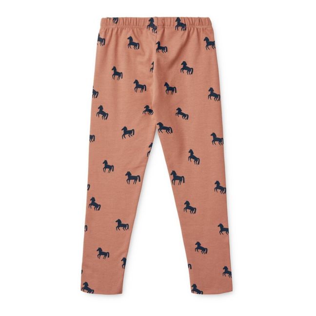 Organic Cotton Legging Marie Horses | Dusty Pink