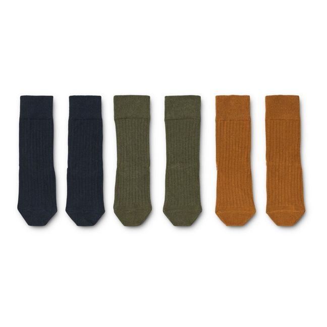 Lot 3 Paires Chaussettes Côtelées Lorenzo | Blu marino