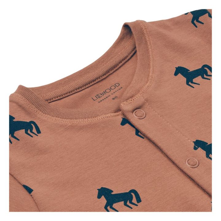 Pyjama aus Bio-Baumwolle Pferde Birk | Altrosa- Produktbild Nr. 1