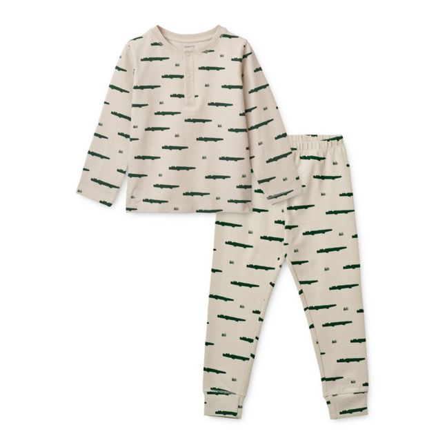 Pyjama Coton Bio Crocodiles Wilhelm | Ecru
