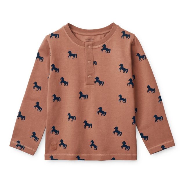 Pyjama Coton Bio Chevaux Wilhelm | Vieux Rose