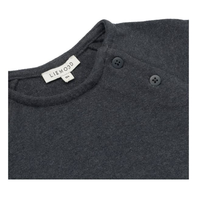Maglietta Lolan in cotone organico a coste | Grigio antracite