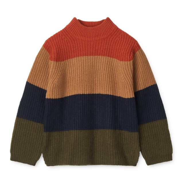 Cali Striped Organic Cotton Sweater | Khaki