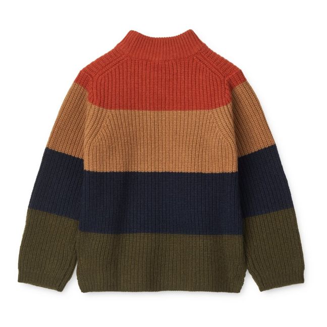 Cali Striped Organic Cotton Sweater | Khaki