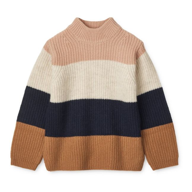 Pull Coton Bio Rayé Cali | Rosa