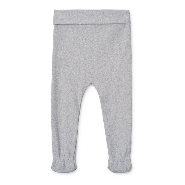 Facu Ribbed Organic Cotton Footless Legging | Heather grey