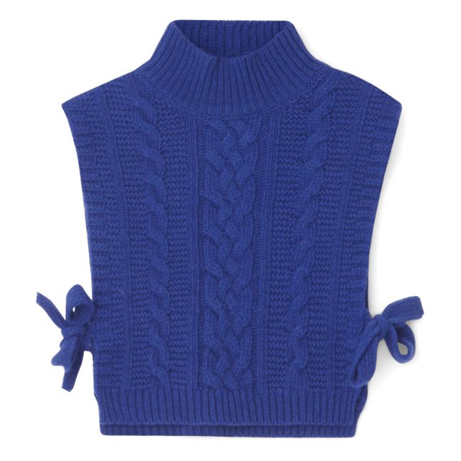 Sleeveless Knitted Sweater | Royal blue