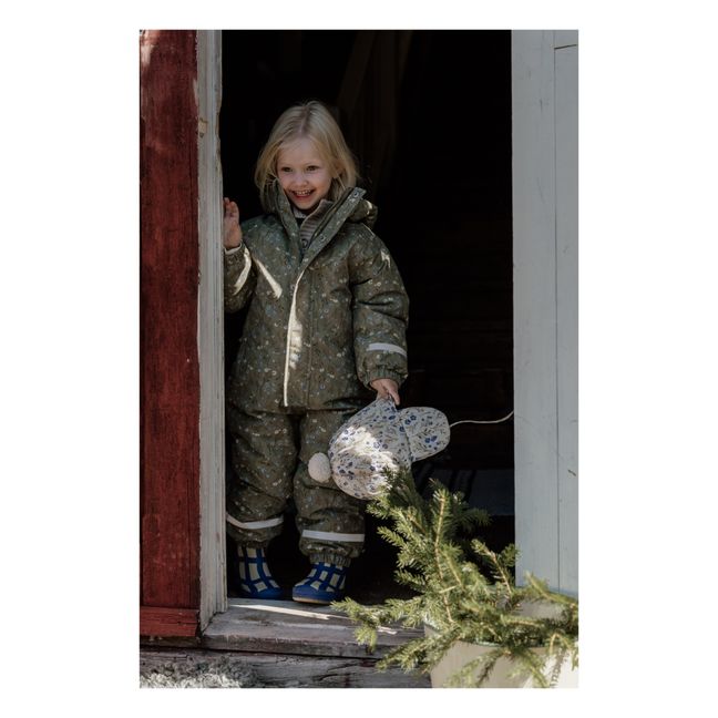 Parka in materiali riciclati a fiori | Verde militare