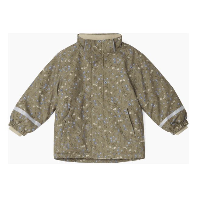 Parka Matières Recyclées Fleurie | Vert kaki