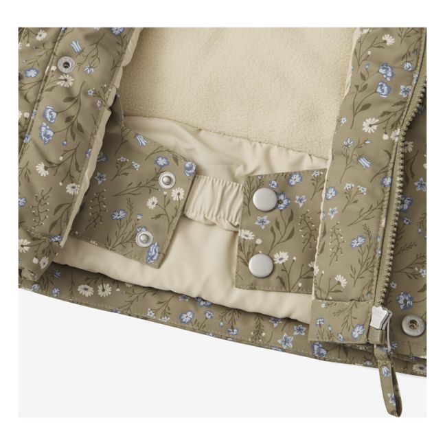 Parka in materiali riciclati a fiori | Verde militare