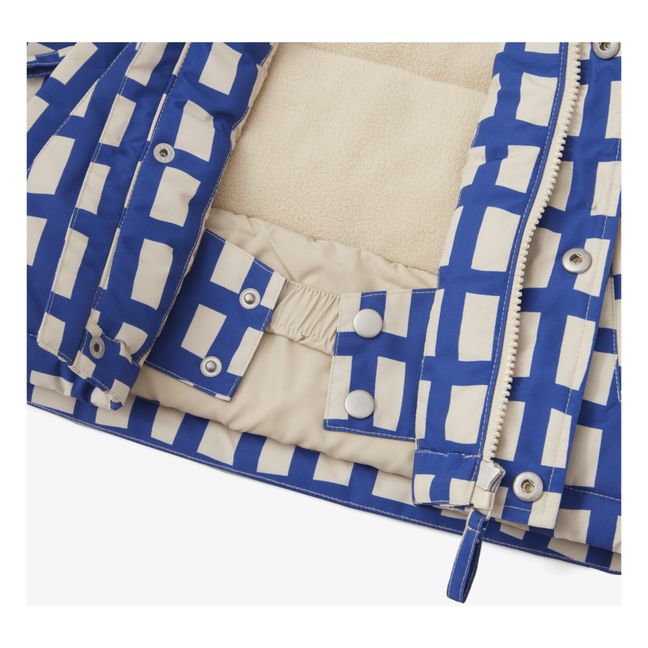 Parka a quadri in materiali riciclati | Blu reale