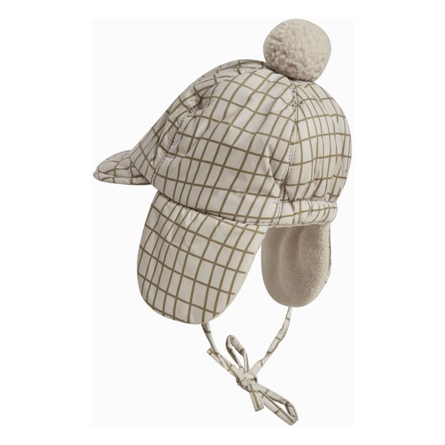 Casquette Chapka Matières Recyclées Carreaux | Ecru