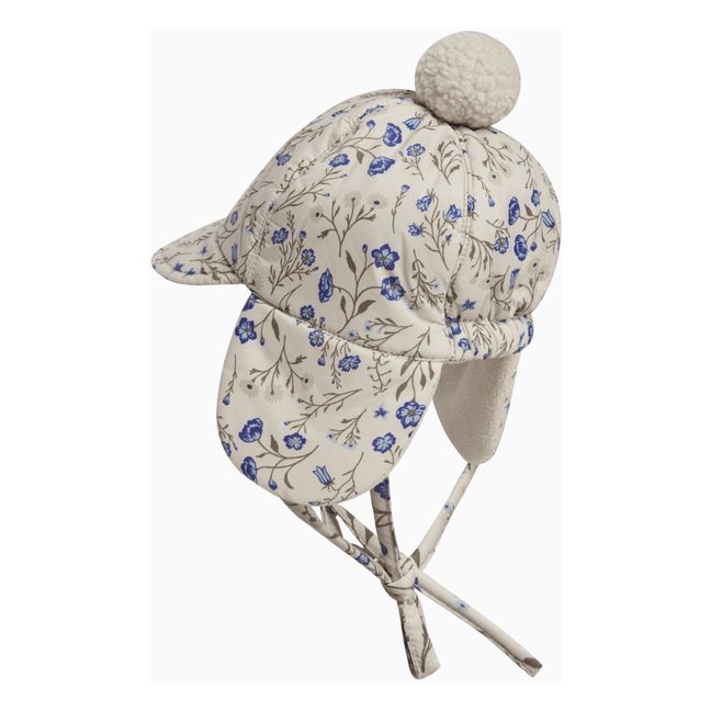 Cappello Chapka in materiale floreale riciclato | Ecru
