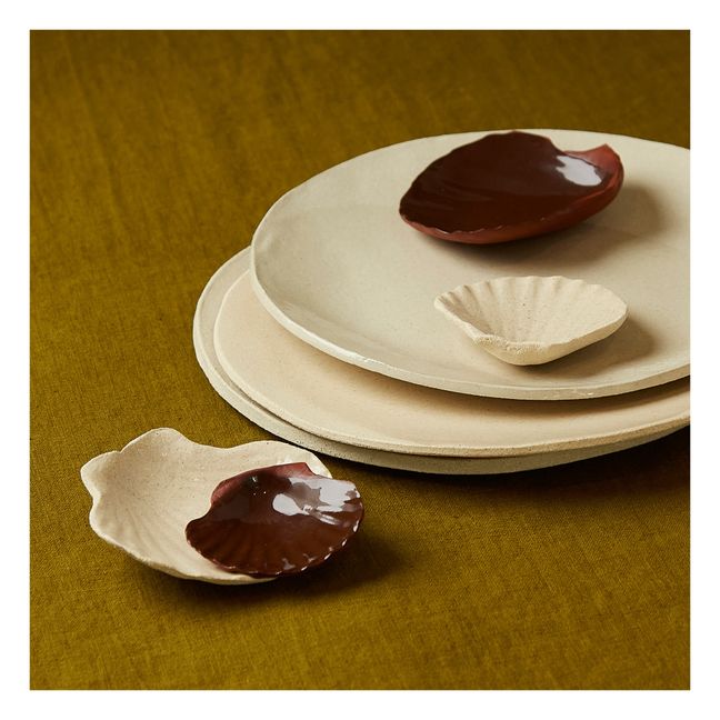 Conchiglia porta oggetti in gres | Crema