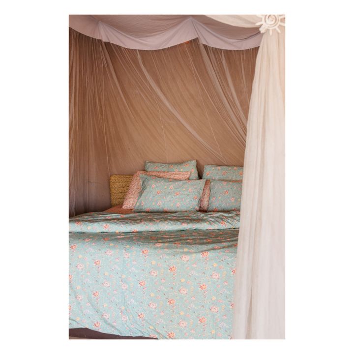 Noemie Organic Cotton Duvet Cover | Turquoise- Product image n°1