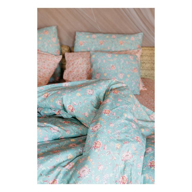 Noemie Organic Cotton Duvet Cover | Turquoise