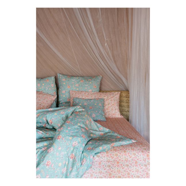 Noemie Organic Cotton Duvet Cover | Turquoise