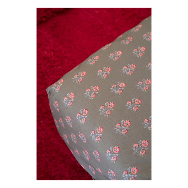 Drap-housse Nicole en coton bio | Vert kaki