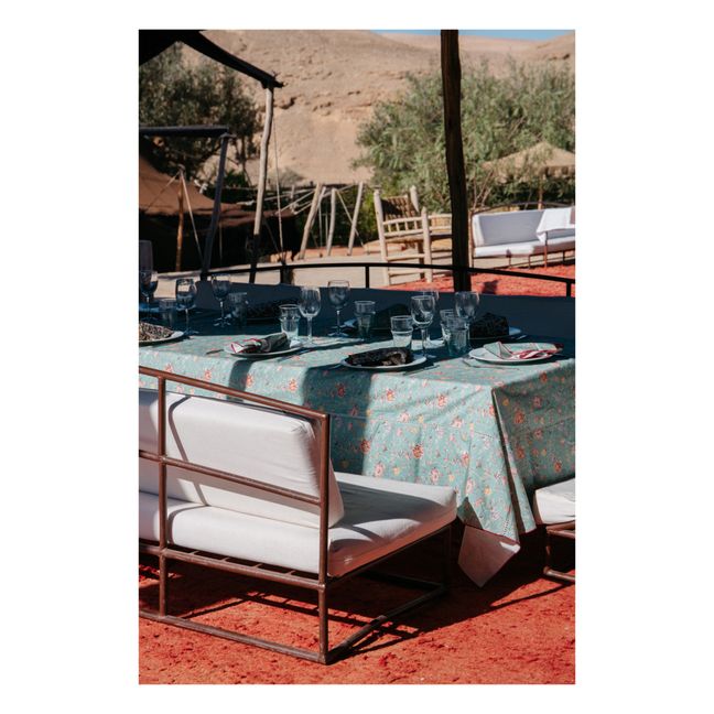 Nappe Carla en coton bio | Bleu turquoise