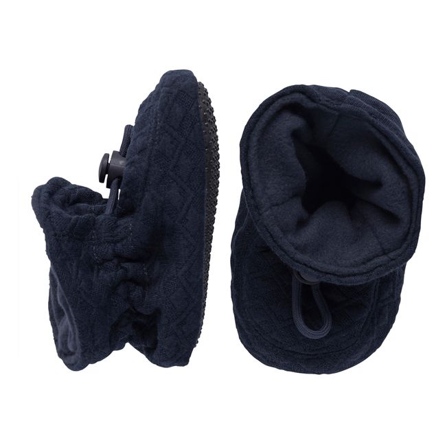 Quilted slippers | Navy blue