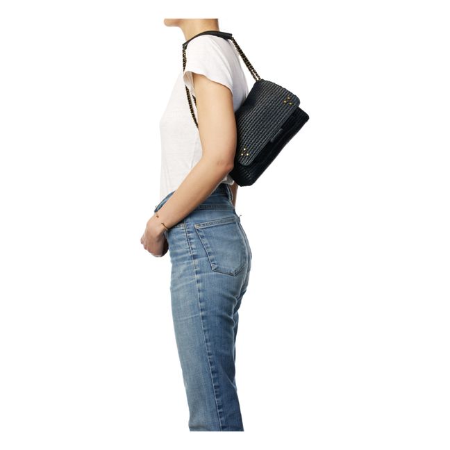Lulu M Raffia Bag | Midnight blue