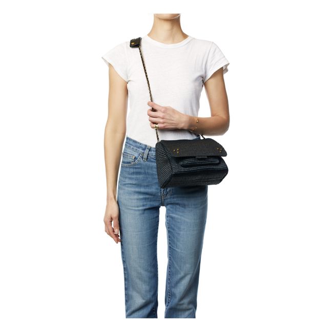 Lulu M Raffia Bag | Midnight blue