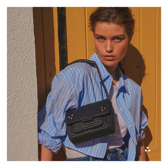 Sac Lulu M Raphia | Bleu nuit
