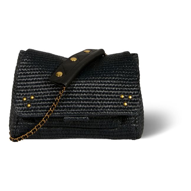 Lulu M Raffia Bag | Midnight blue
