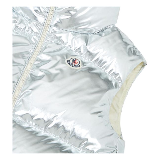 Blavet Logo Sleeveless Padded Jacket | Silver