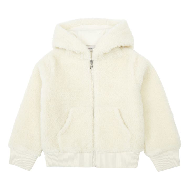 Moncler - Giacca in pile con cappuccio - Bianco | Smallable