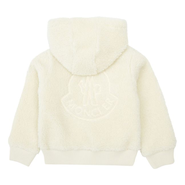 Veste à Capuche Fleece | Blanc cassé
