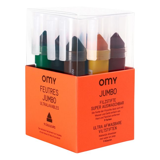 9 Jumbo felt-tip pens | Orange