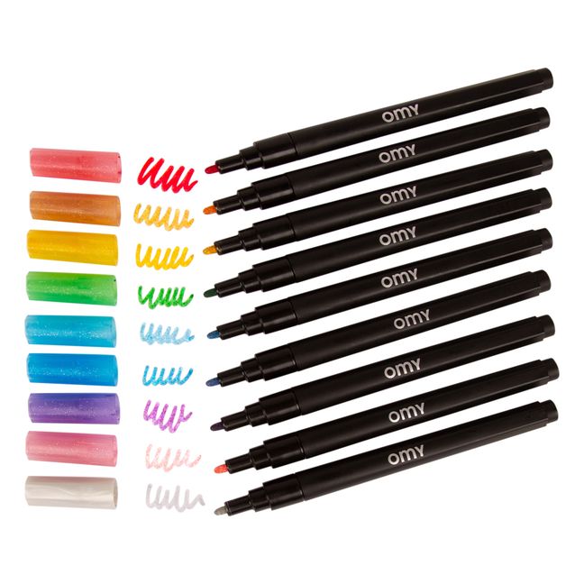 9 Glitter felt-tip pens