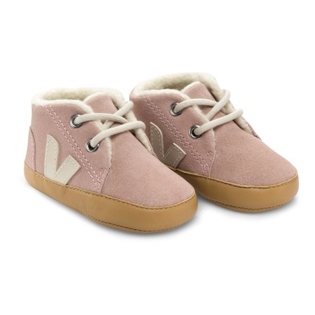 Filled Suede Slippers | Pink