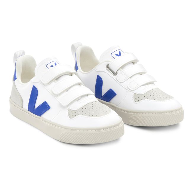 V-10 - Sneakers in pelle con graffi | Blu