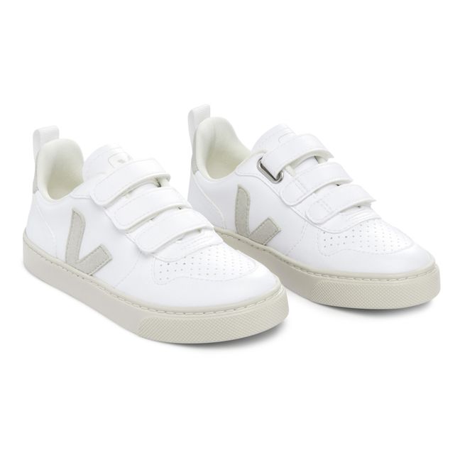 Baskets V-10 Scratchs Cuir | Blanc