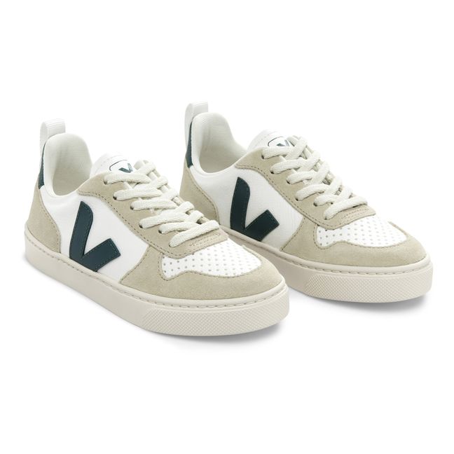 V-10 Leather Lace-Up Sneakers | Green