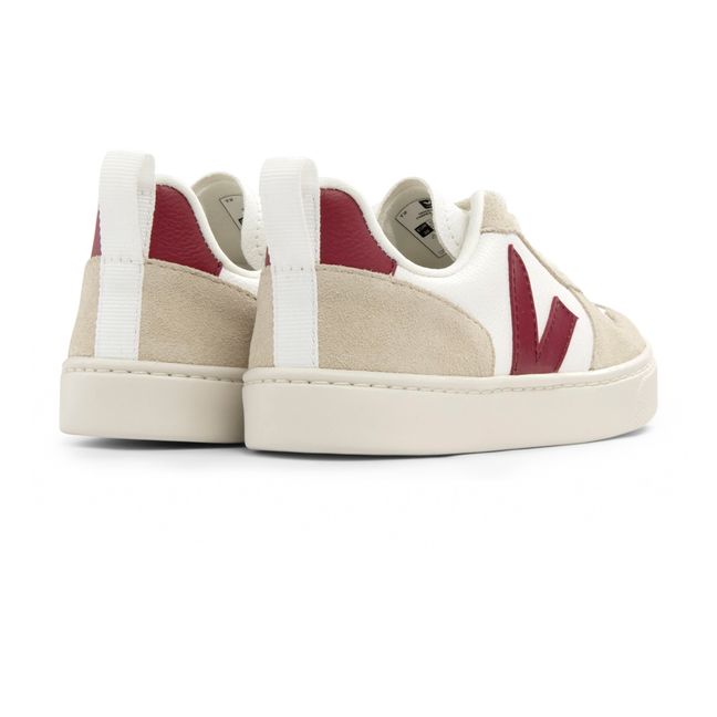 V-10 Leather Lace-Up Sneakers | Burgundy