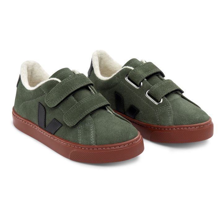 Esplar Scratch Suede Filled Sneakers | Green- Product image n°1
