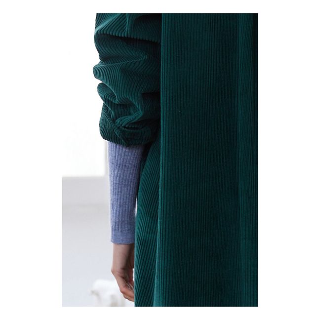 Robe Chemise Oversize Noon Velours Côtelé | Verde Oscuro