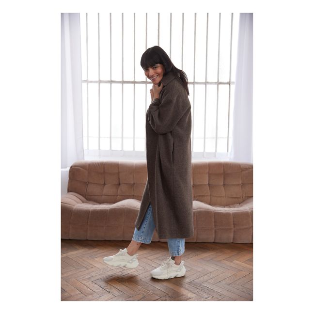 Monk Wool Oversize Coat | Taupe brown