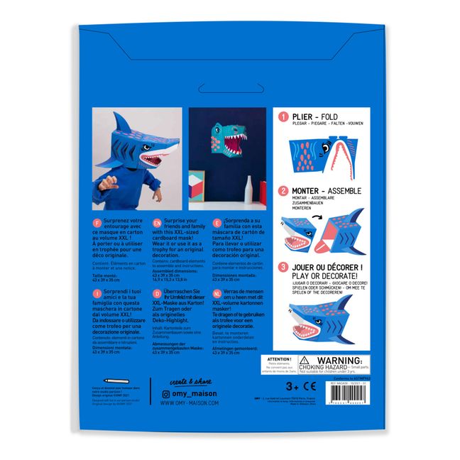 Masque 3D - Sharky | Bleu