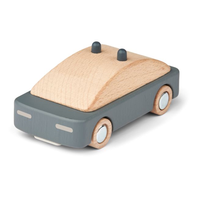 Wooden police car | Whale blue