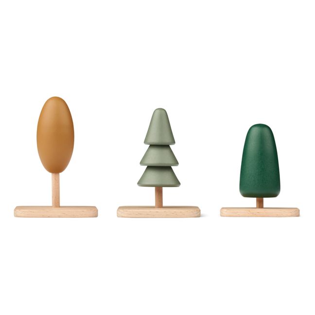 Wooden trees - Set of 3 | Faune green mix