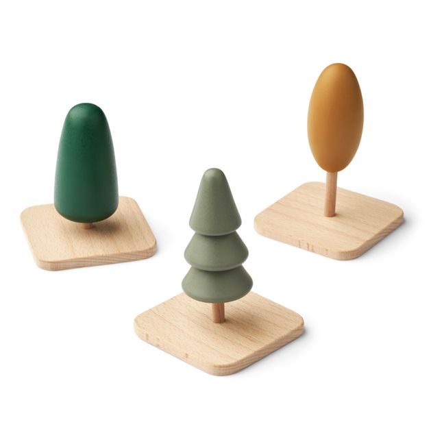 Wooden trees - Set of 3 | Faune green mix