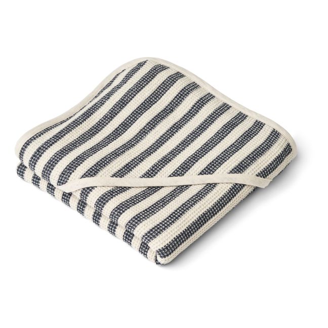 Toalla de algodón orgánico Caro | Stripe Classic navy/Sandy