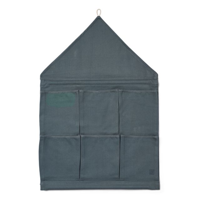 Rangement mural en coton bio Boris | Whale blue