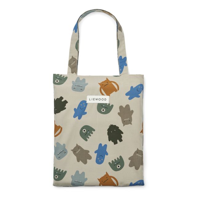 Parure de lit en coton bio | Monsters blue mix