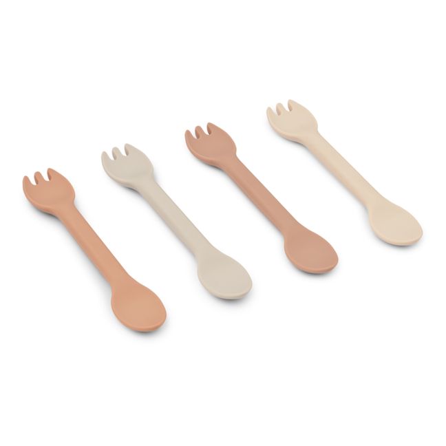 Jan 2-in-1 Silicone Cutlery - Set of 4 | Rose multi mix