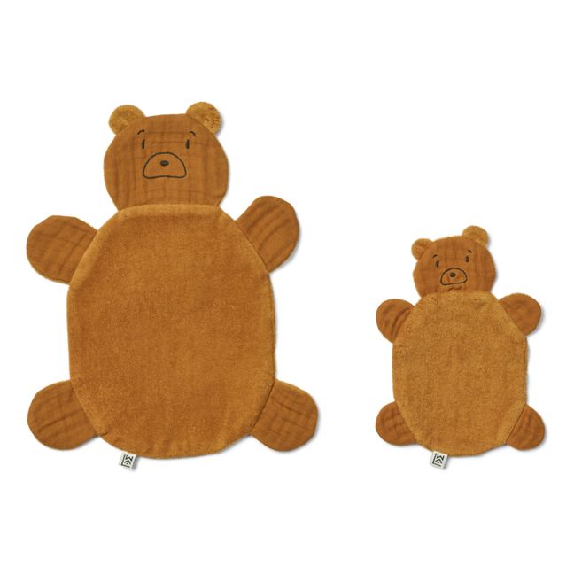 Edredón para pañales Janai - Lote de 2 | Mr bear/Golden caramel